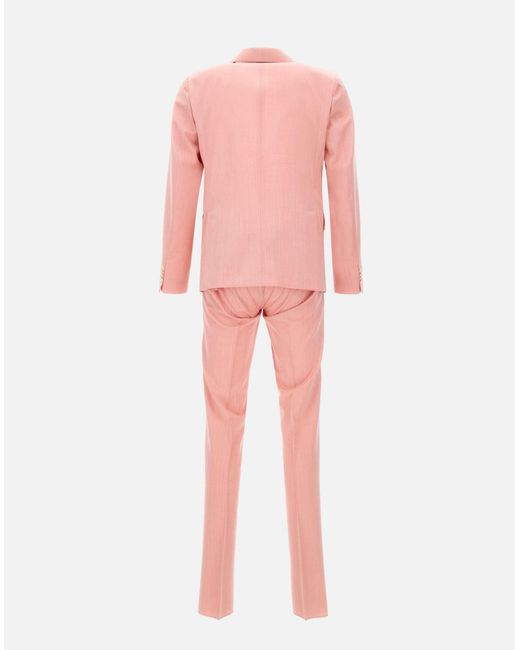 Brian Dales Cooler Wollanzug Mit Rosa Streifen in Pink für Herren