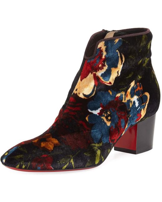 christian louboutin floral boots