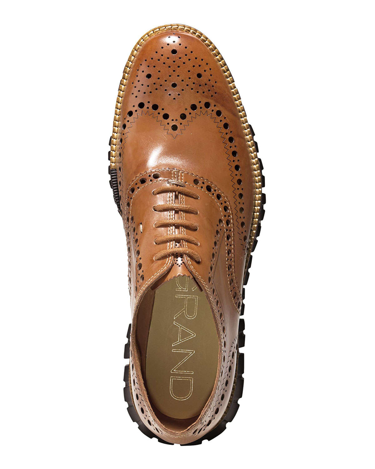 Cole Haan Zerogrand Wing-Tip Oxford in Brown for Men - Lyst