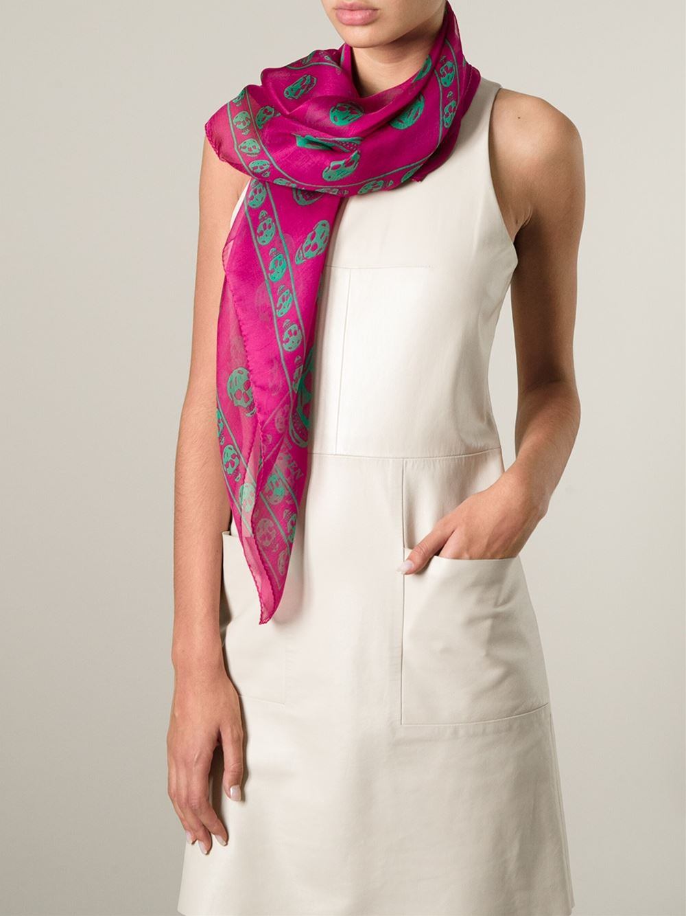 pink mcqueen scarf