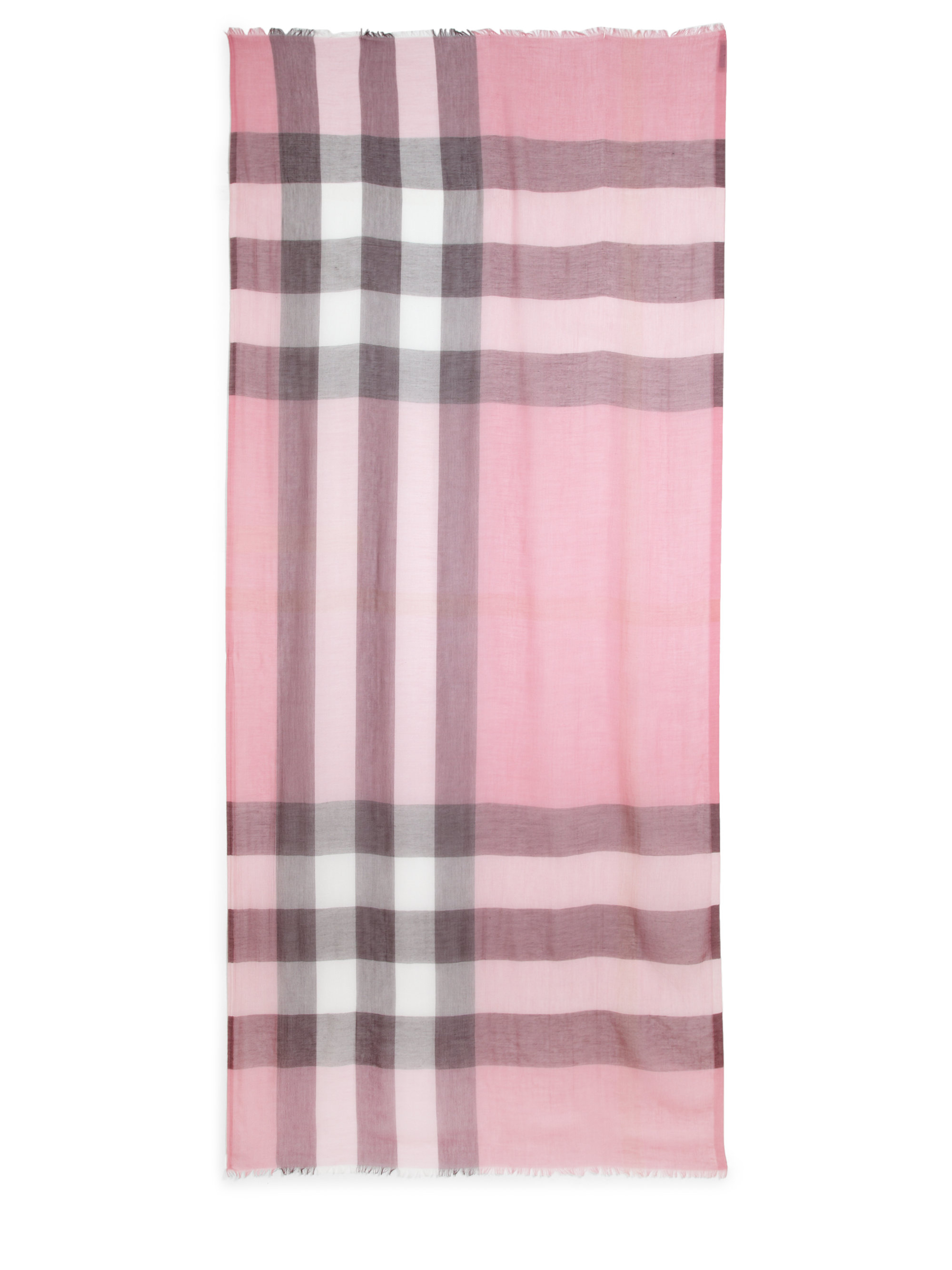 Lyst Burberry Sheer Mega Check Modal & Cashmere Scarf in Pink