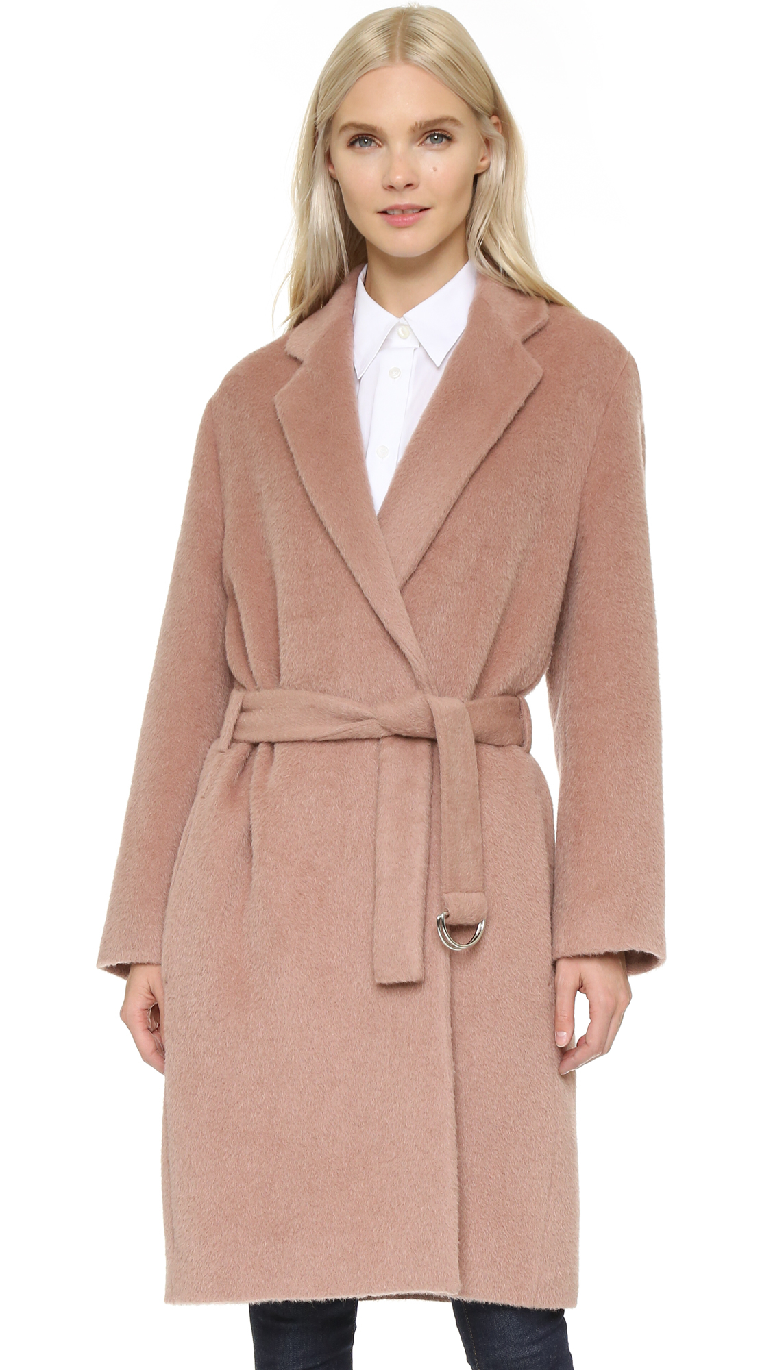 dust pink coat