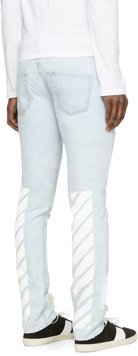 off white blue jeans