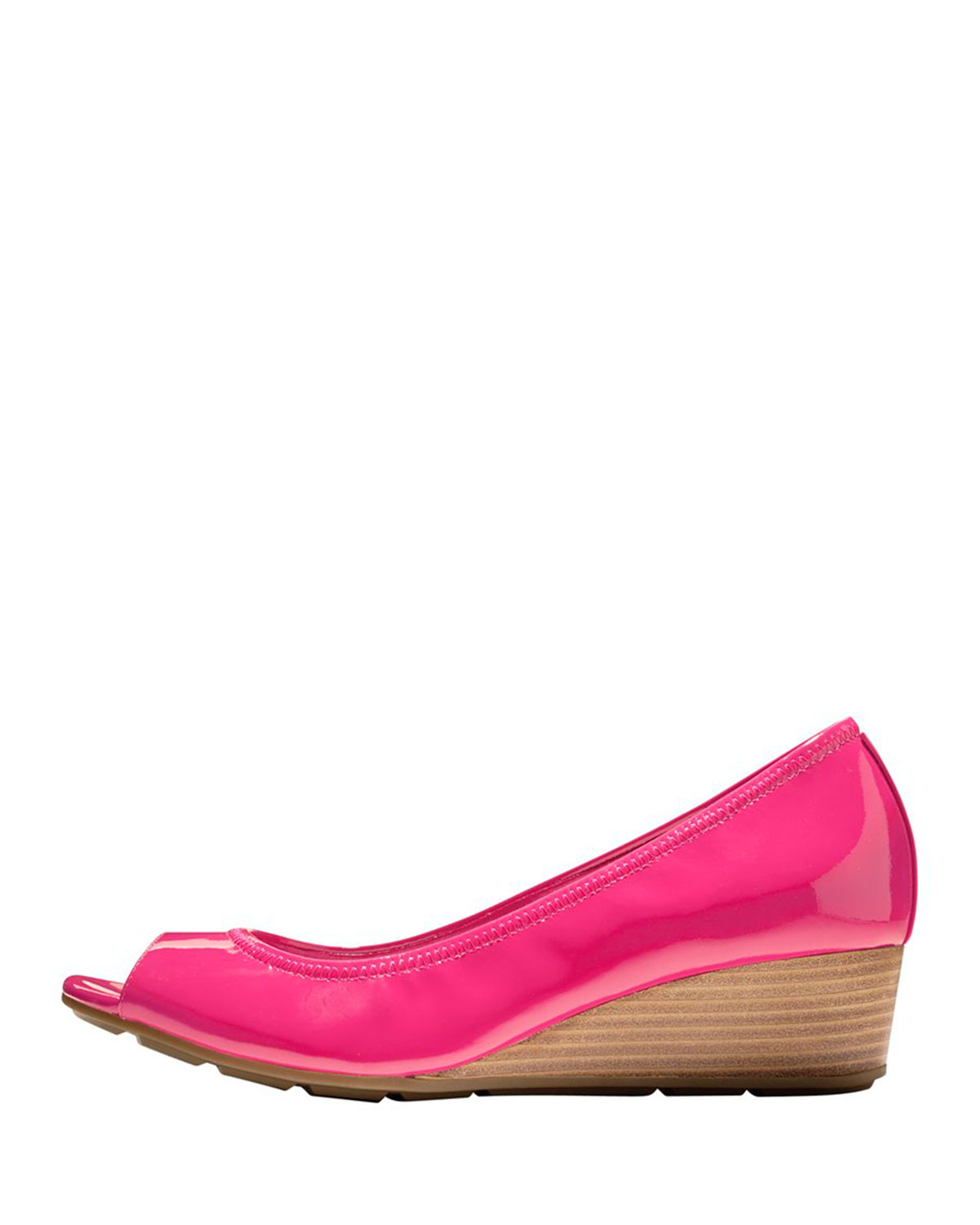 cole haan air tali open toe wedge in pink lyst cole haan air tali open toe wedge in pink lyst