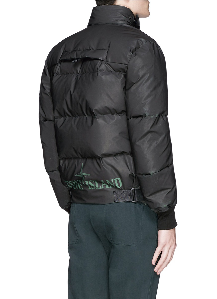 Stone Island 'hidden Reflective' Down Puffer Jacket in Black for Men | Lyst