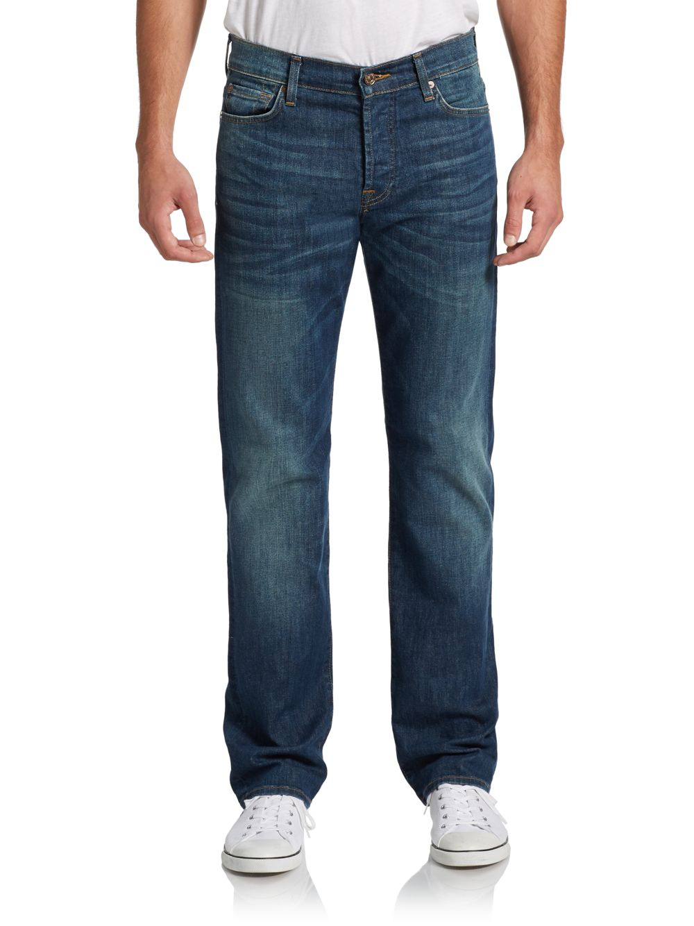 7 For All Mankind Standard Button-fly Jeans in Blue for Men | Lyst