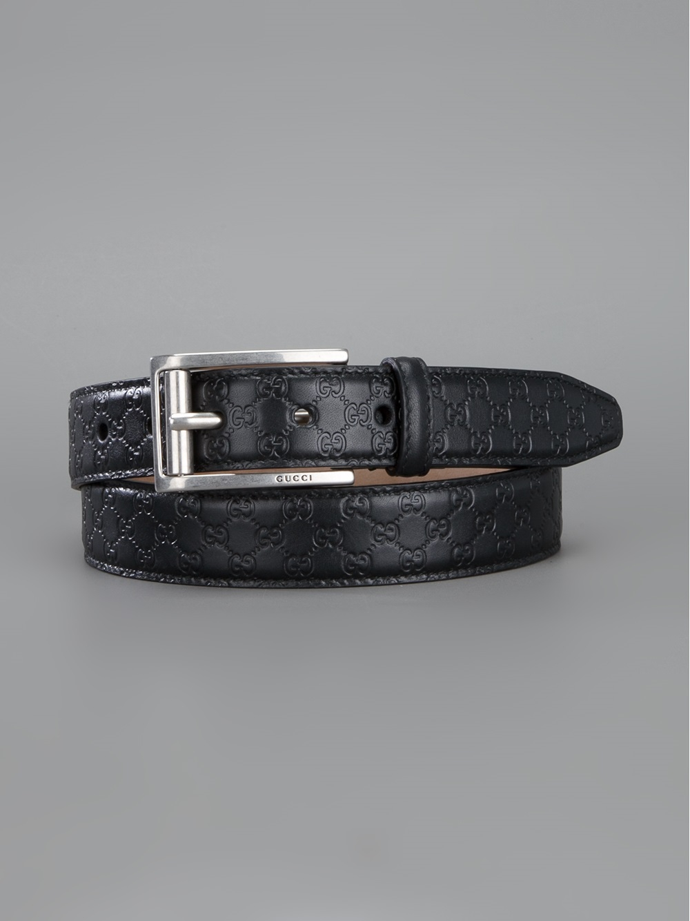 Gucci Monogram Embossed Belt in Black for Men