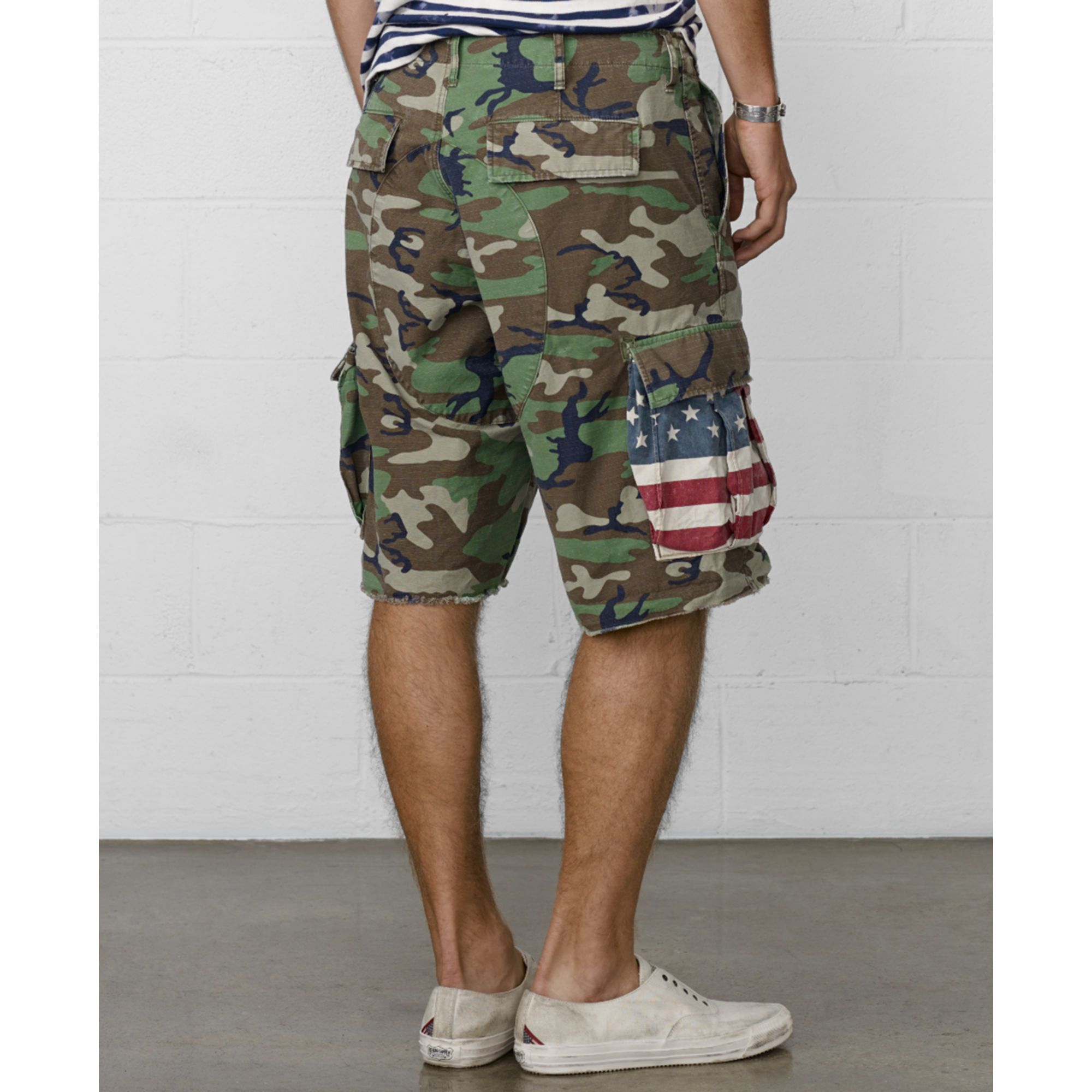 Lyst - Denim & Supply Ralph Lauren Cut-Off Military Camo Cargo Shorts ...