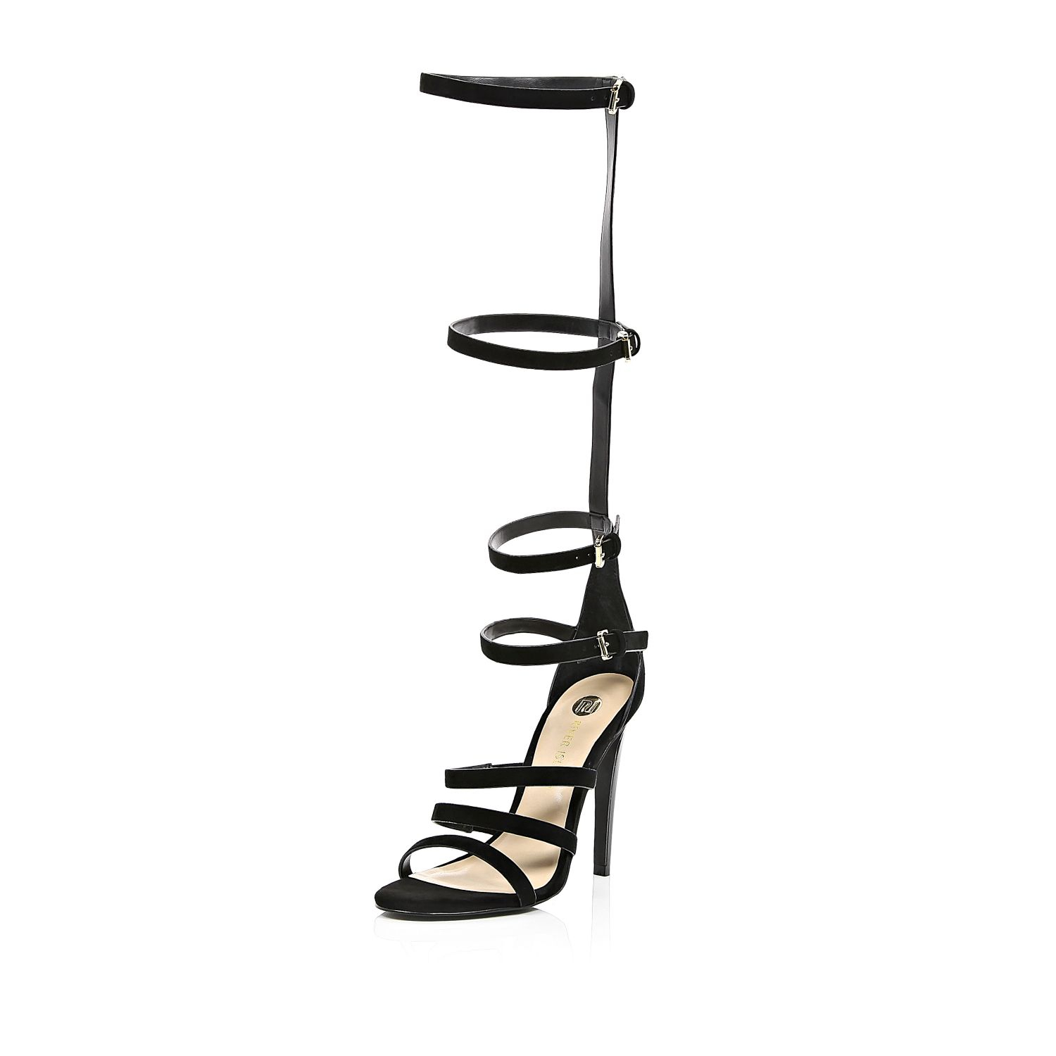 black sparkly gladiator sandals