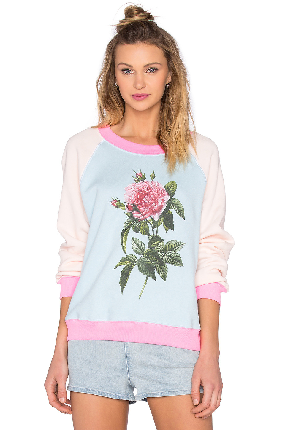 pink floral sweatshirt