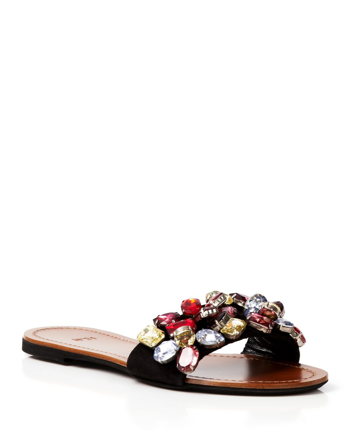 Lyst - N°21 Flat Slide Sandals - Jeweled