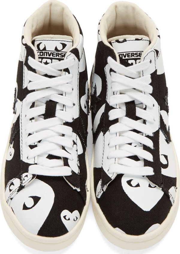 Play Comme des Garçons Black & White Heart Print Converse Edition High-top  Sneakers | Lyst