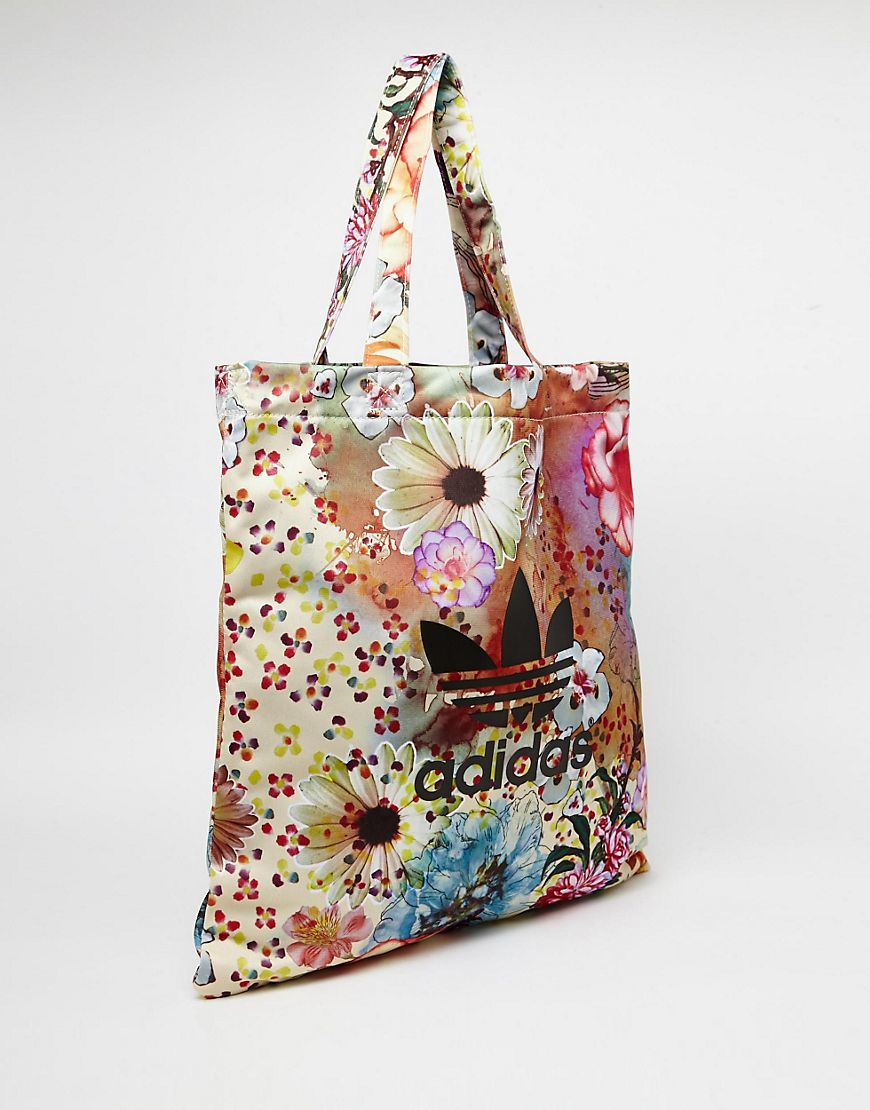 adidas floral tote bag