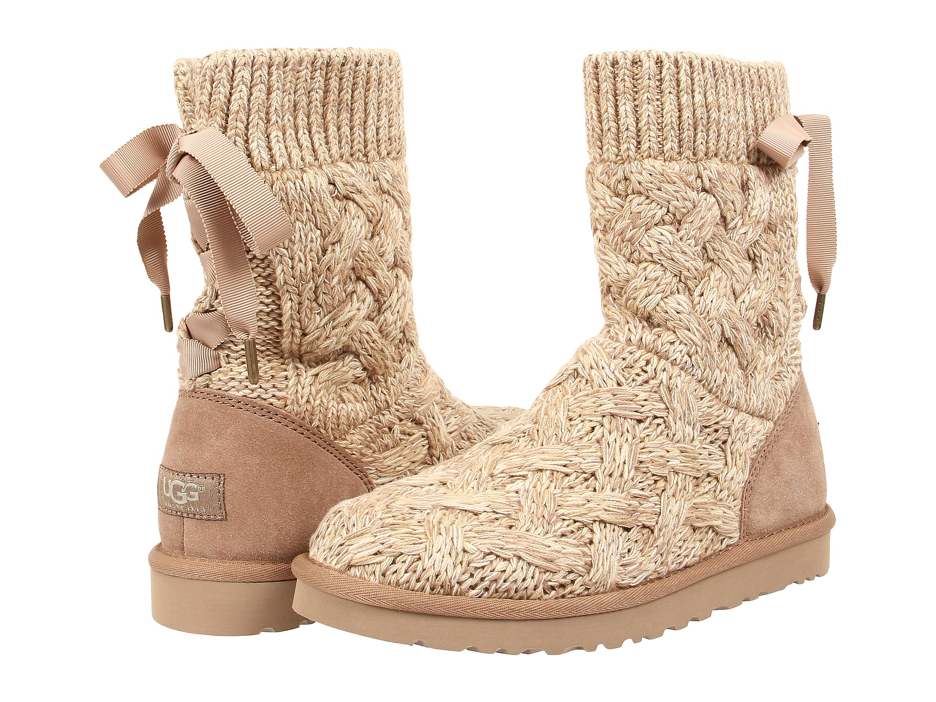 knit uggs with bow knit uggs with bow
