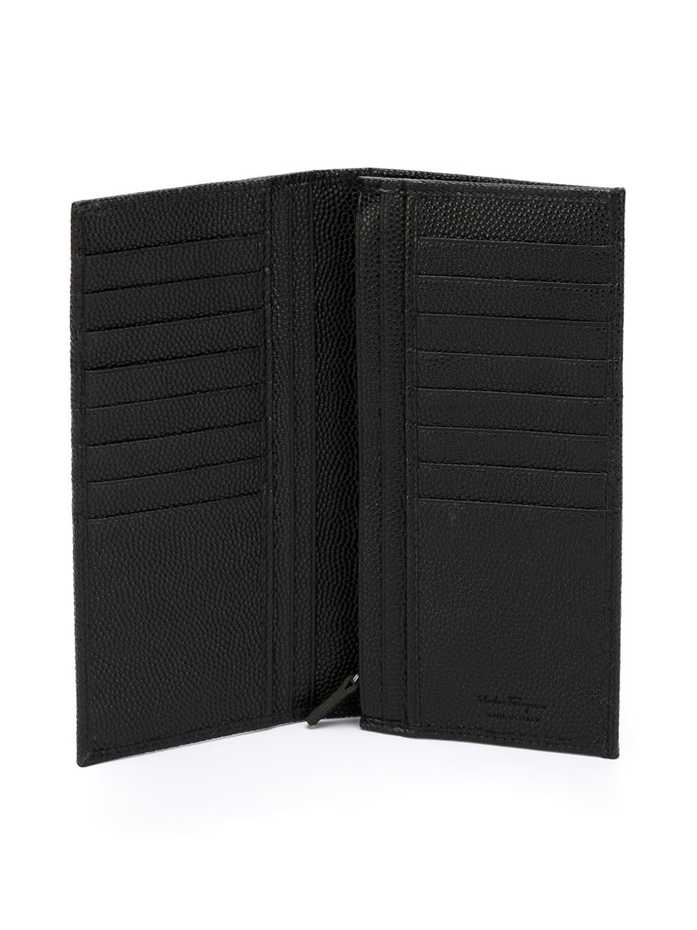 Ferragamo Long Billfold Wallet in Black for Men | Lyst