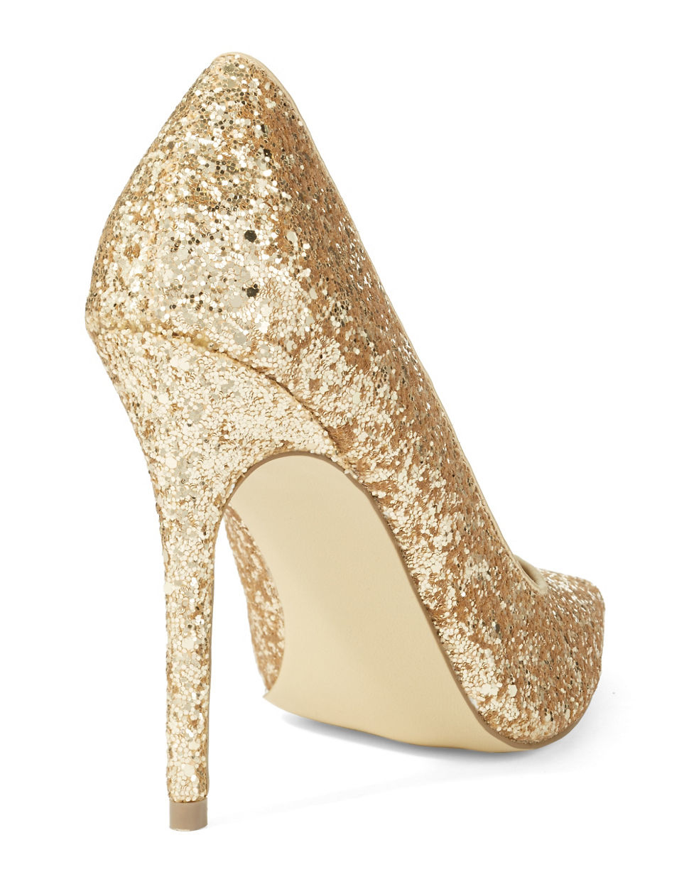 Steve madden Atlantyc Glitter Pumps in Gold | Lyst