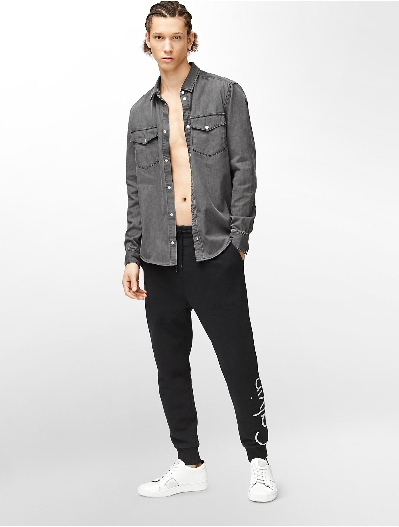 Calvin Klein Jeans Logo Jogger Sweatpants in Black for Men - Lyst