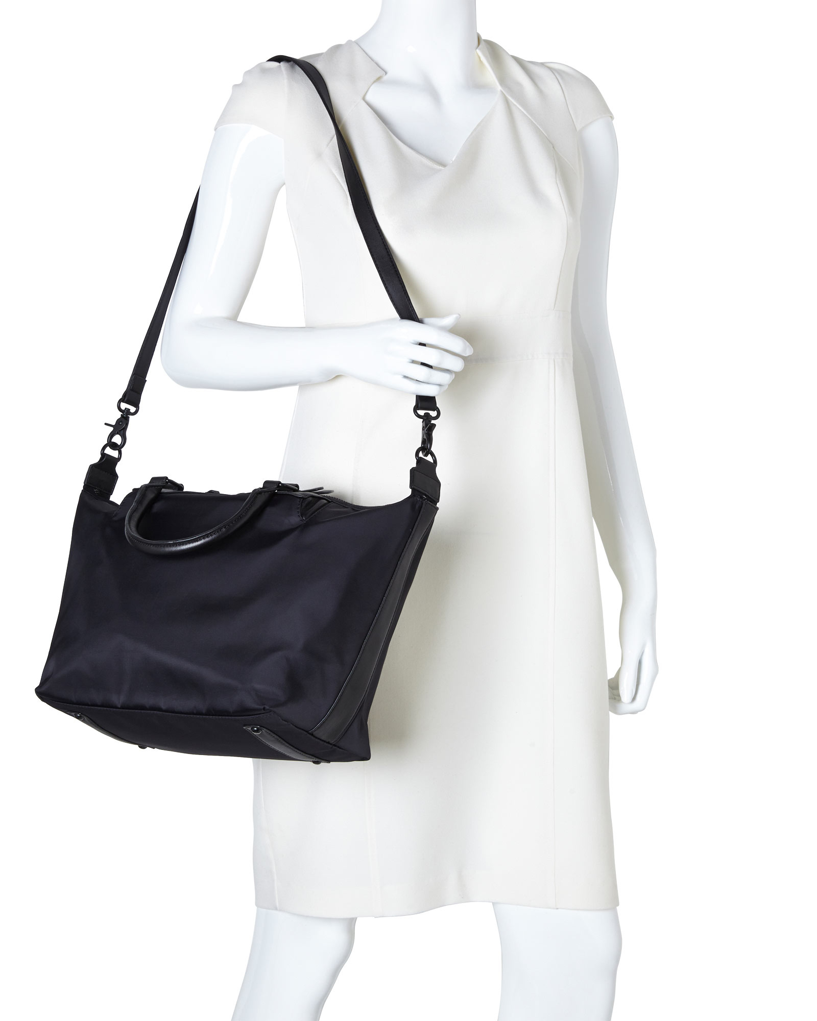 French Connection Black Piper Nylon Tote French Connection Black Piper Nylon Tote