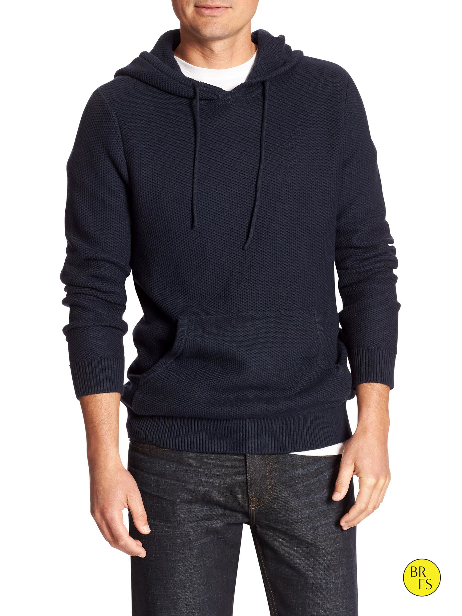 Banana republic Factory Textured Pullover Hoodie in Blue for Men (True navy) Lyst