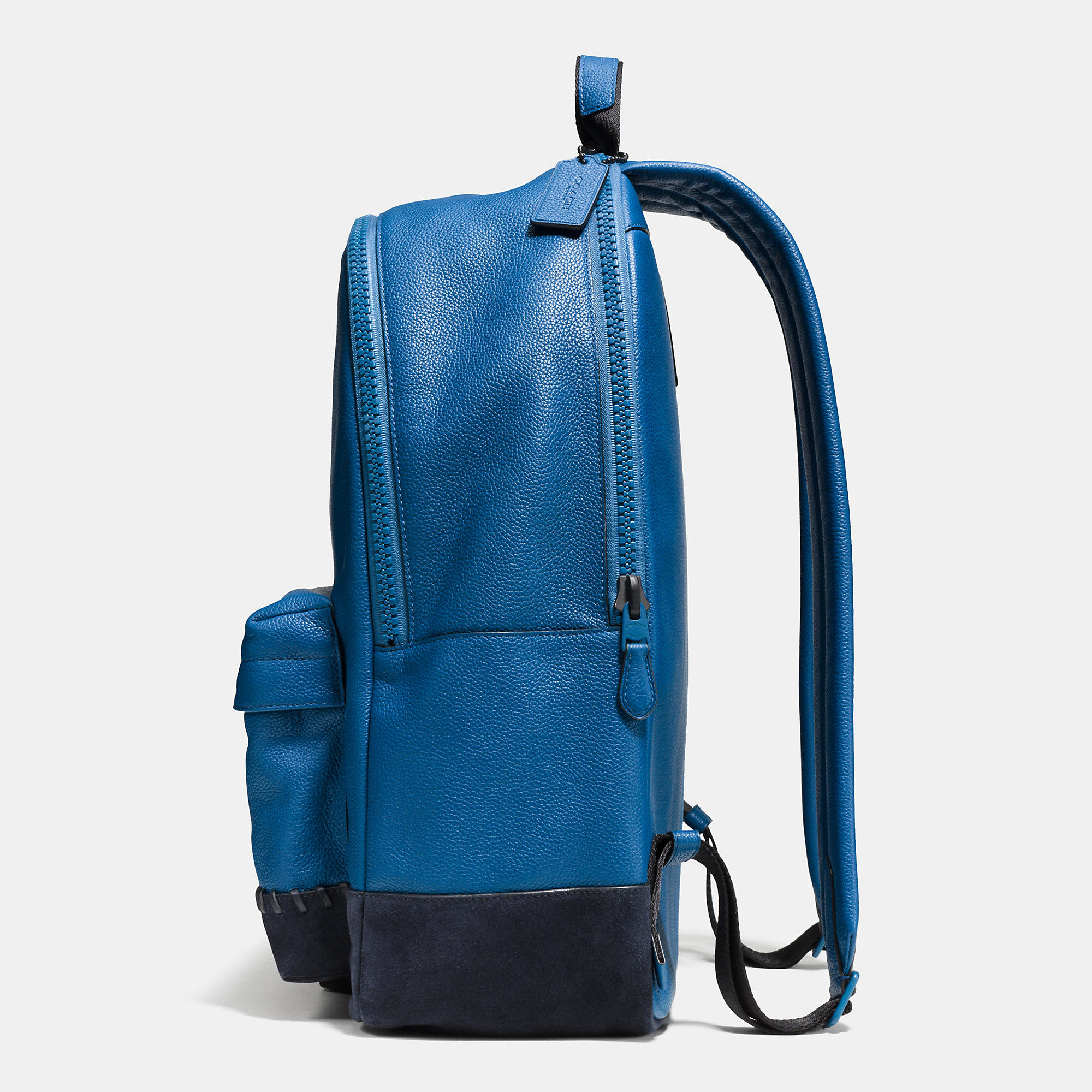 COACH Modern Varsity Campus Backpack In Pebble Leather in Denim ...
