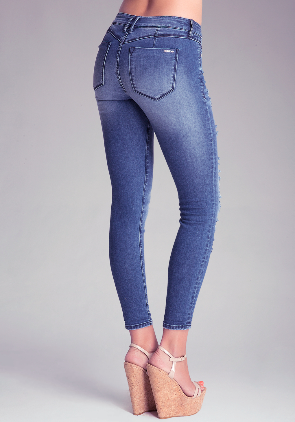 Bebe Denim Heartbreaker Skinny Jeans In Blue Lyst