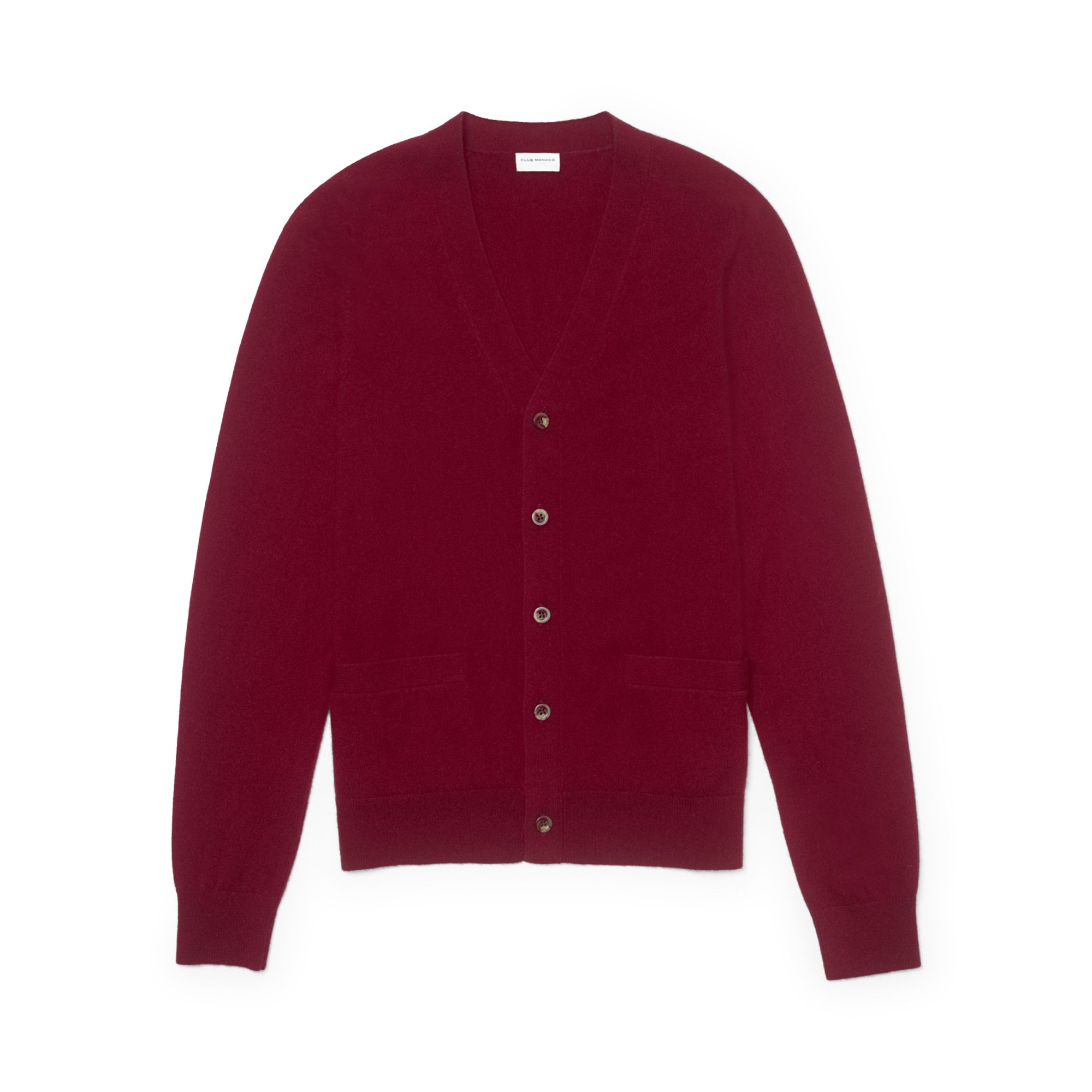 mens red cashmere cardigan