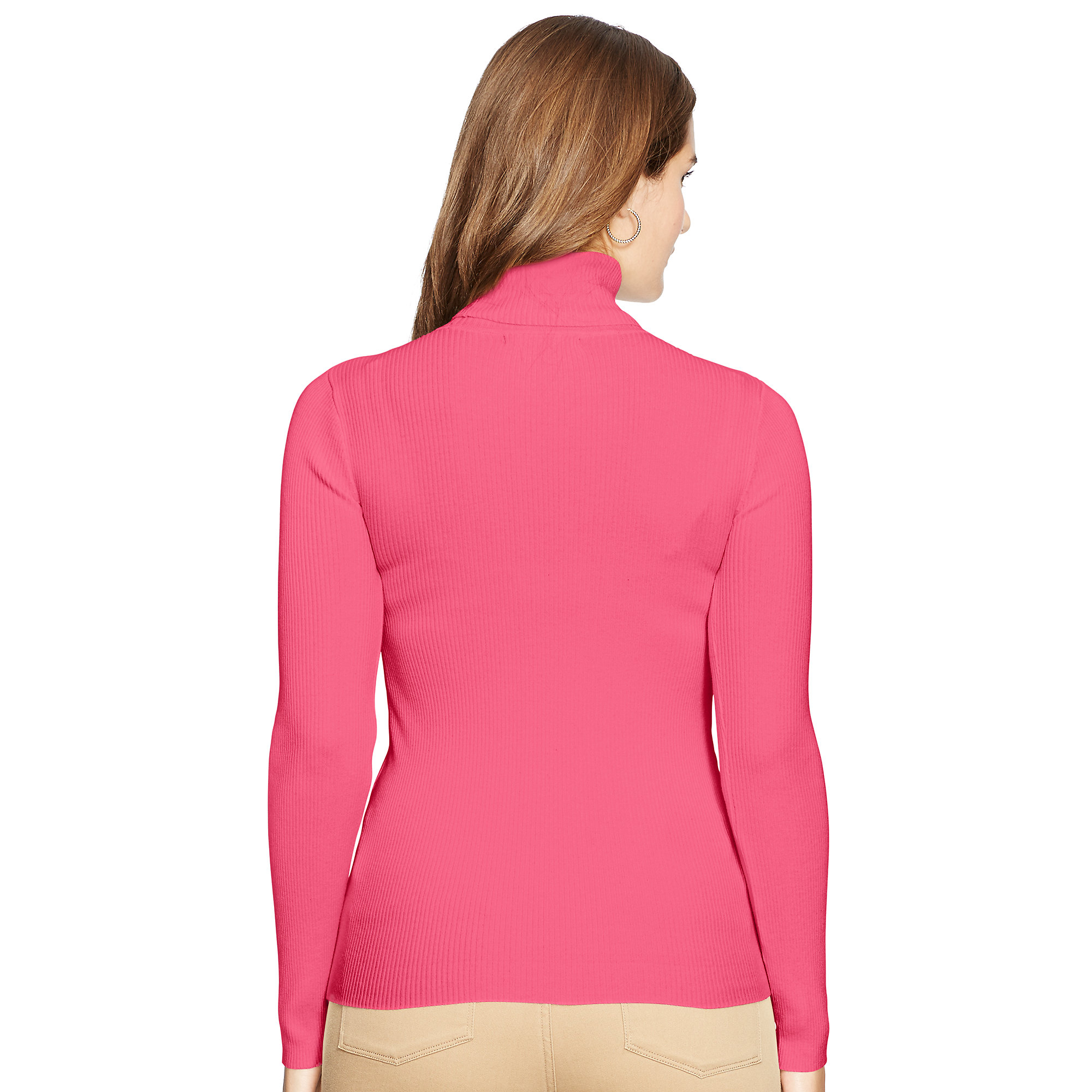 Lyst Ralph Lauren Ribbed Turtleneck Sweater in Pink