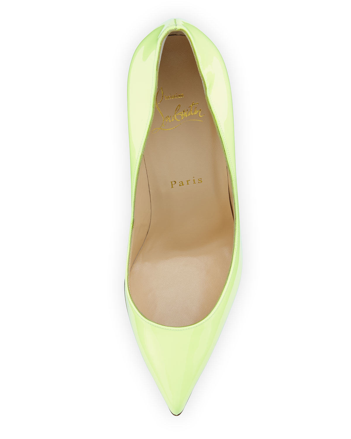 Christian louboutin Pigalle Follies Patent-Leather Pumps in Yellow ...