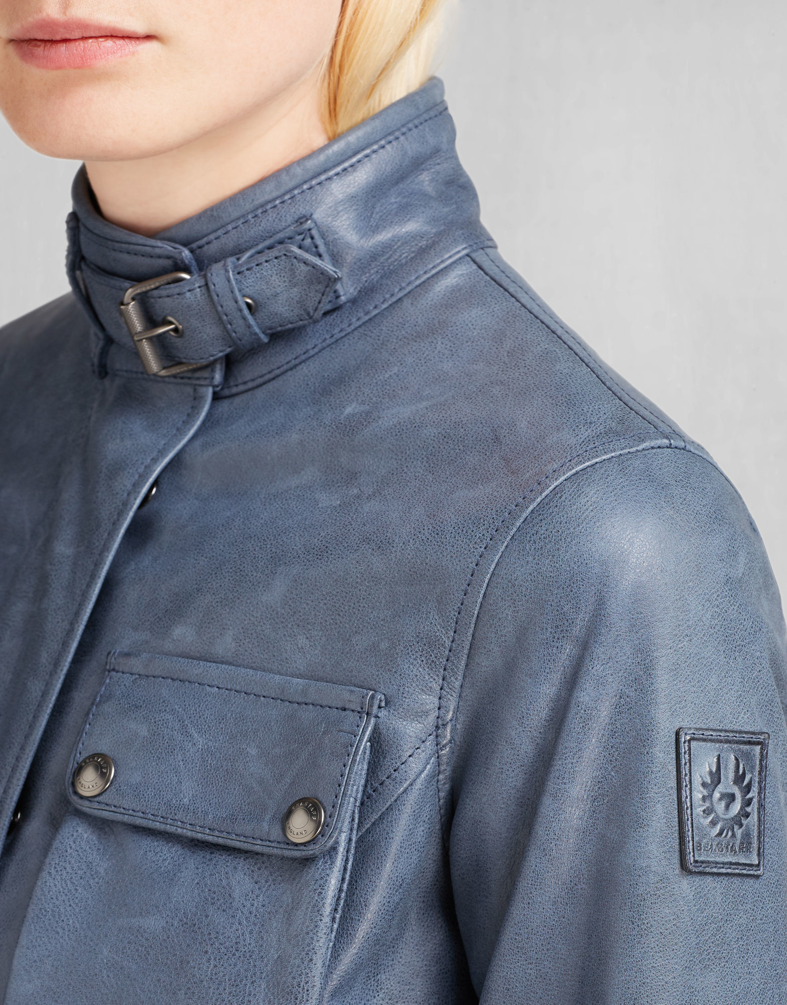 Belstaff The Triumph Waxed-Leather Jacket in Navy (Blue) - Lyst