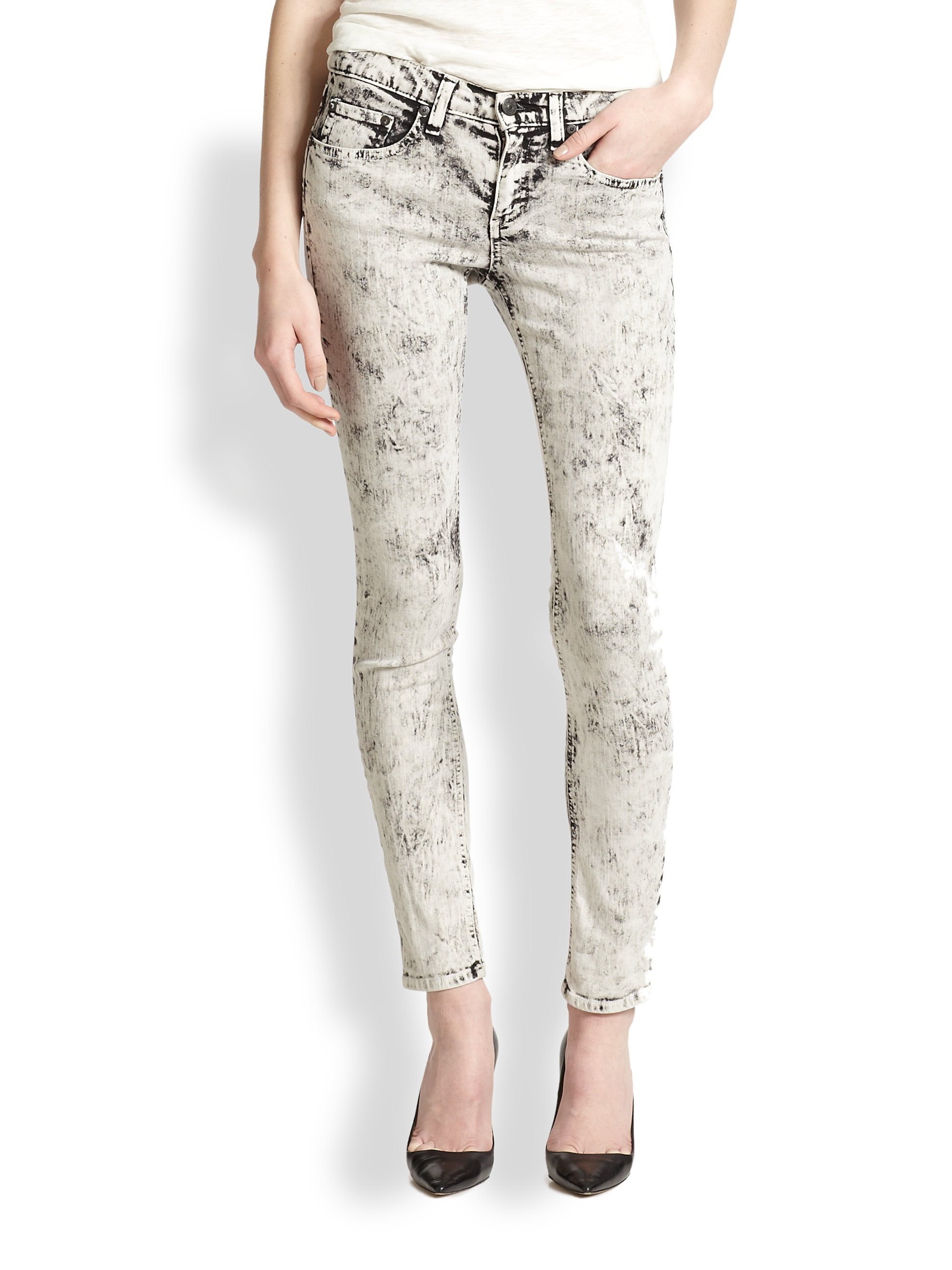 white acid wash jeans