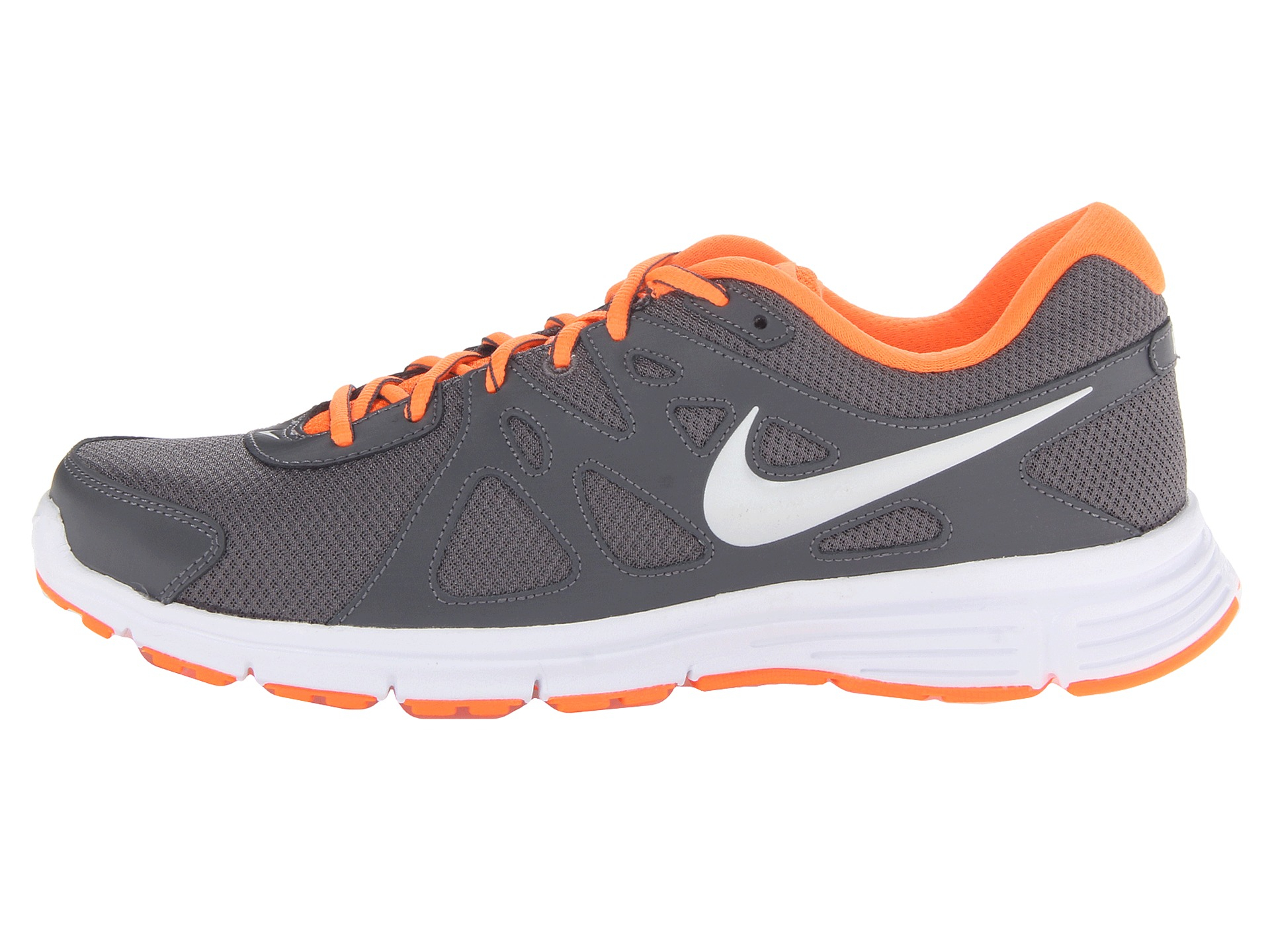 nike revolution 2 blue and orange running shoes