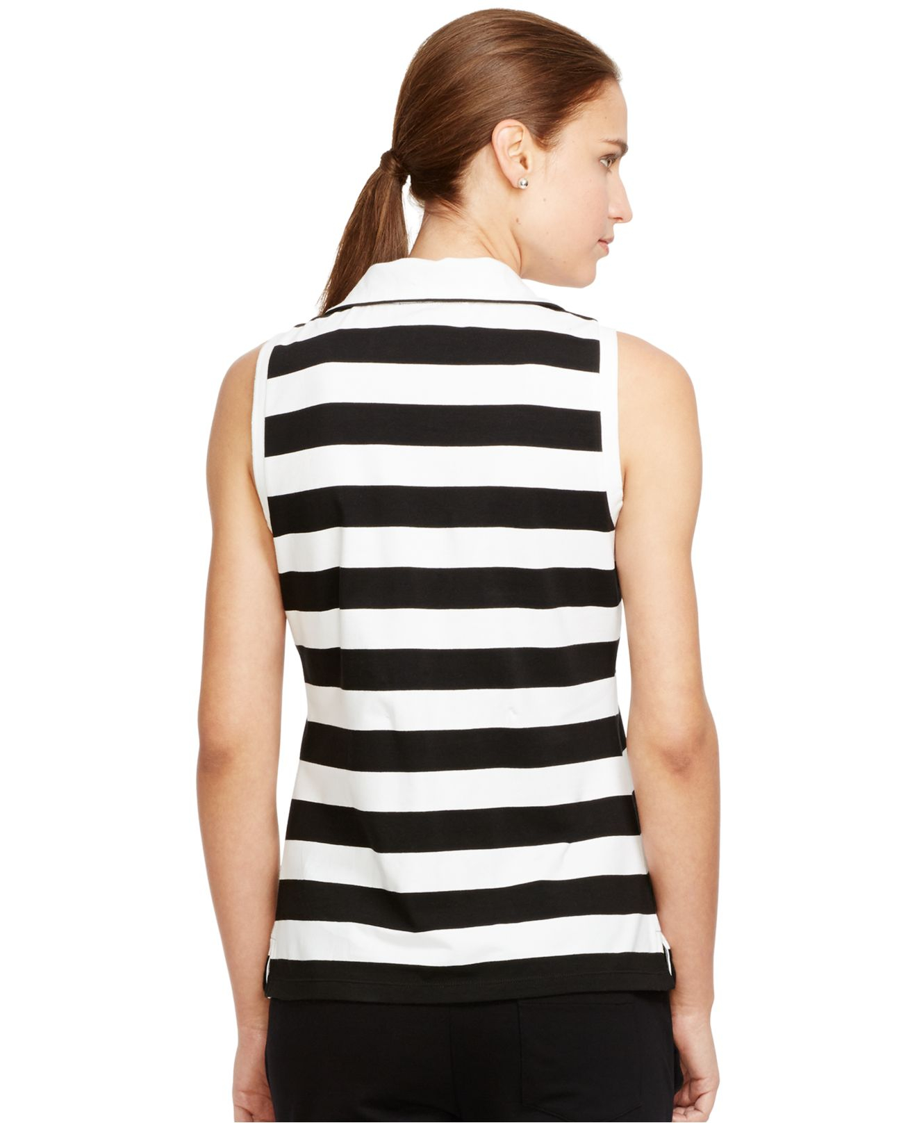 black sleeveless mock turtleneck top
