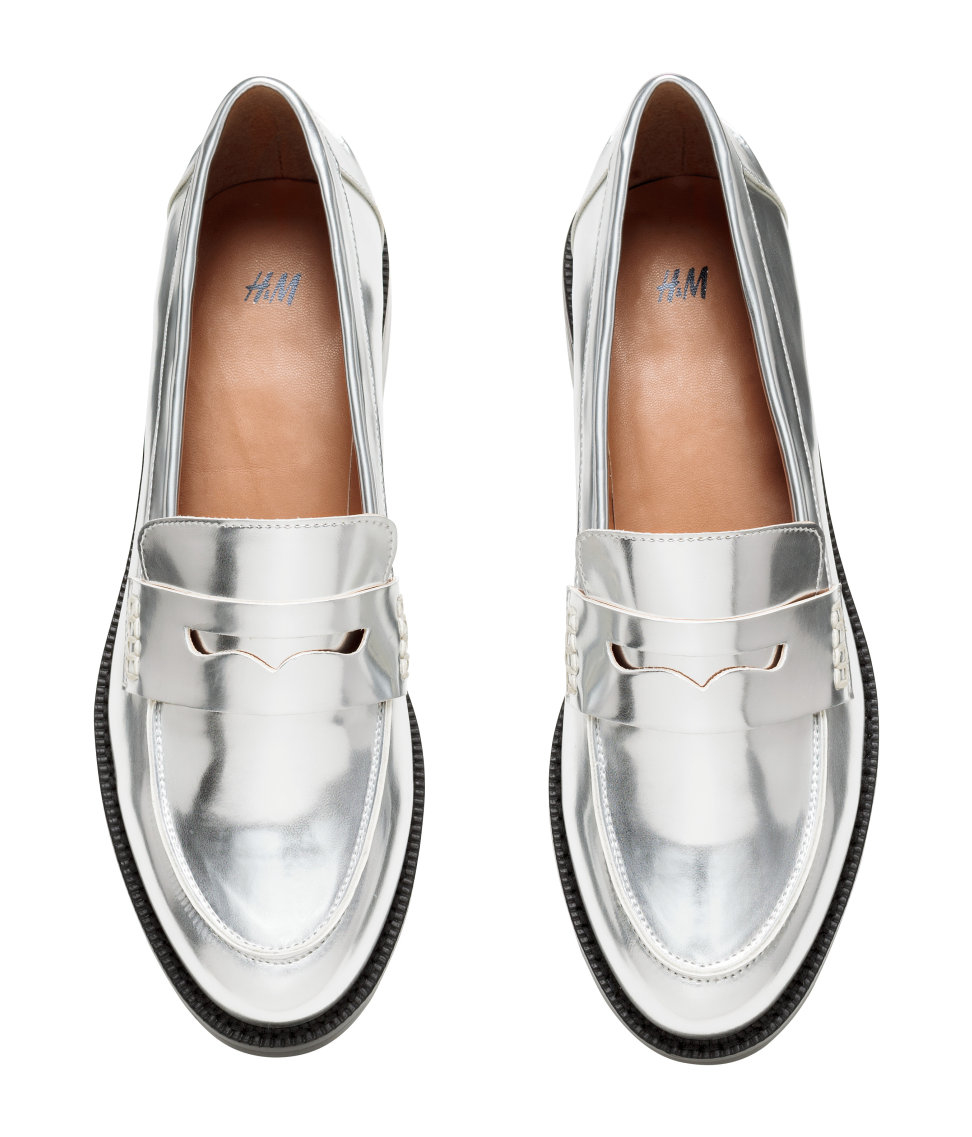 H&M Loafers in Metallic | Lyst