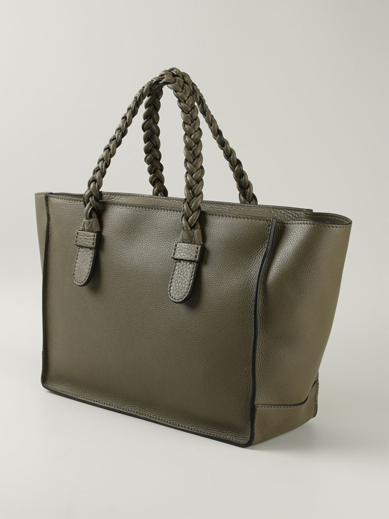 braided handle handbag