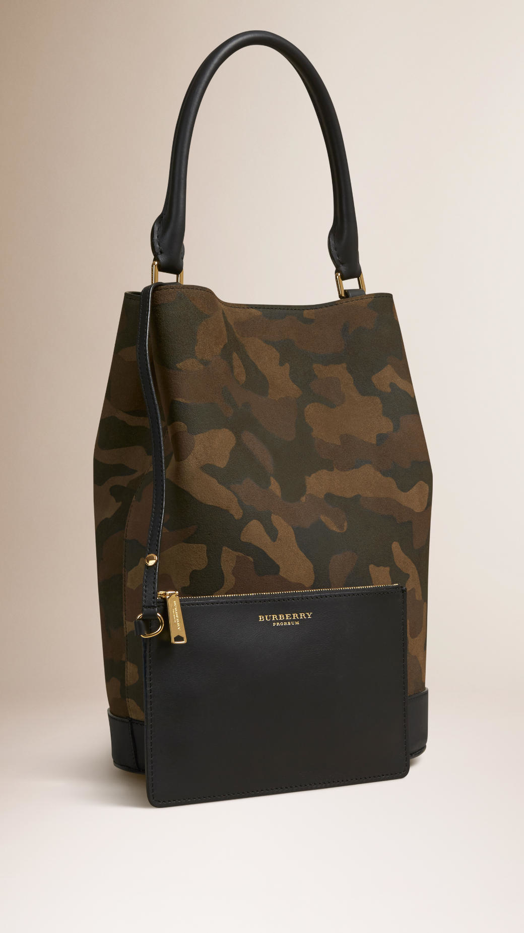 Burberry The Bucket Bag In Camouflage 