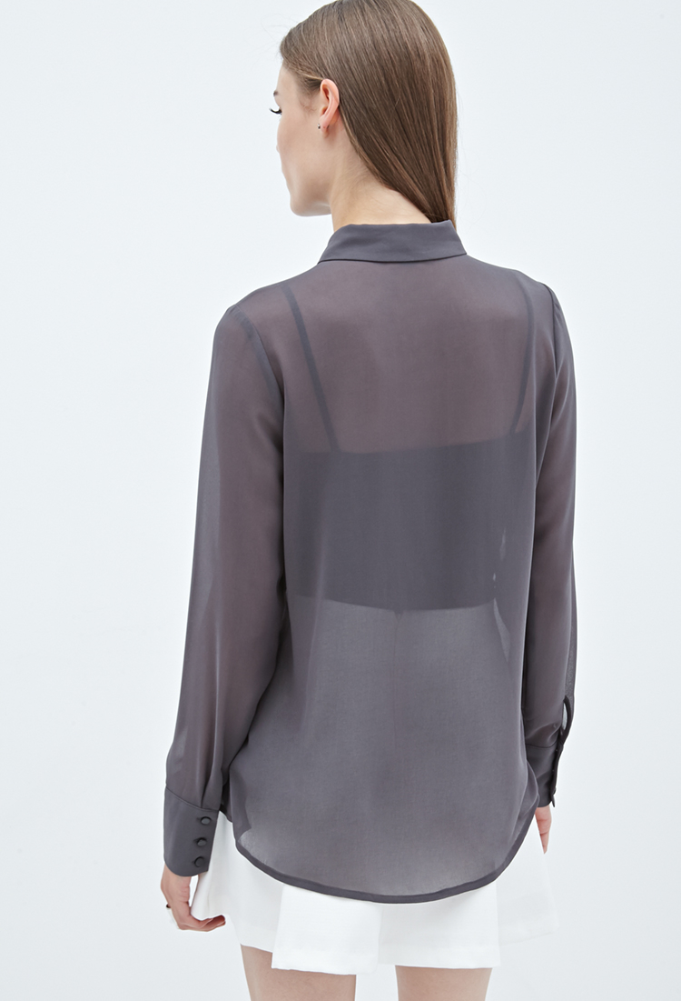 Grey blouse forever 21 Clearance