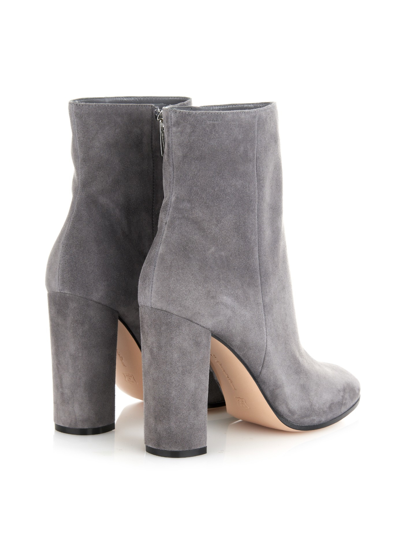Gianvito Rossi Rolling Suede Ankle Boots in Dark Grey (Grey) - Lyst