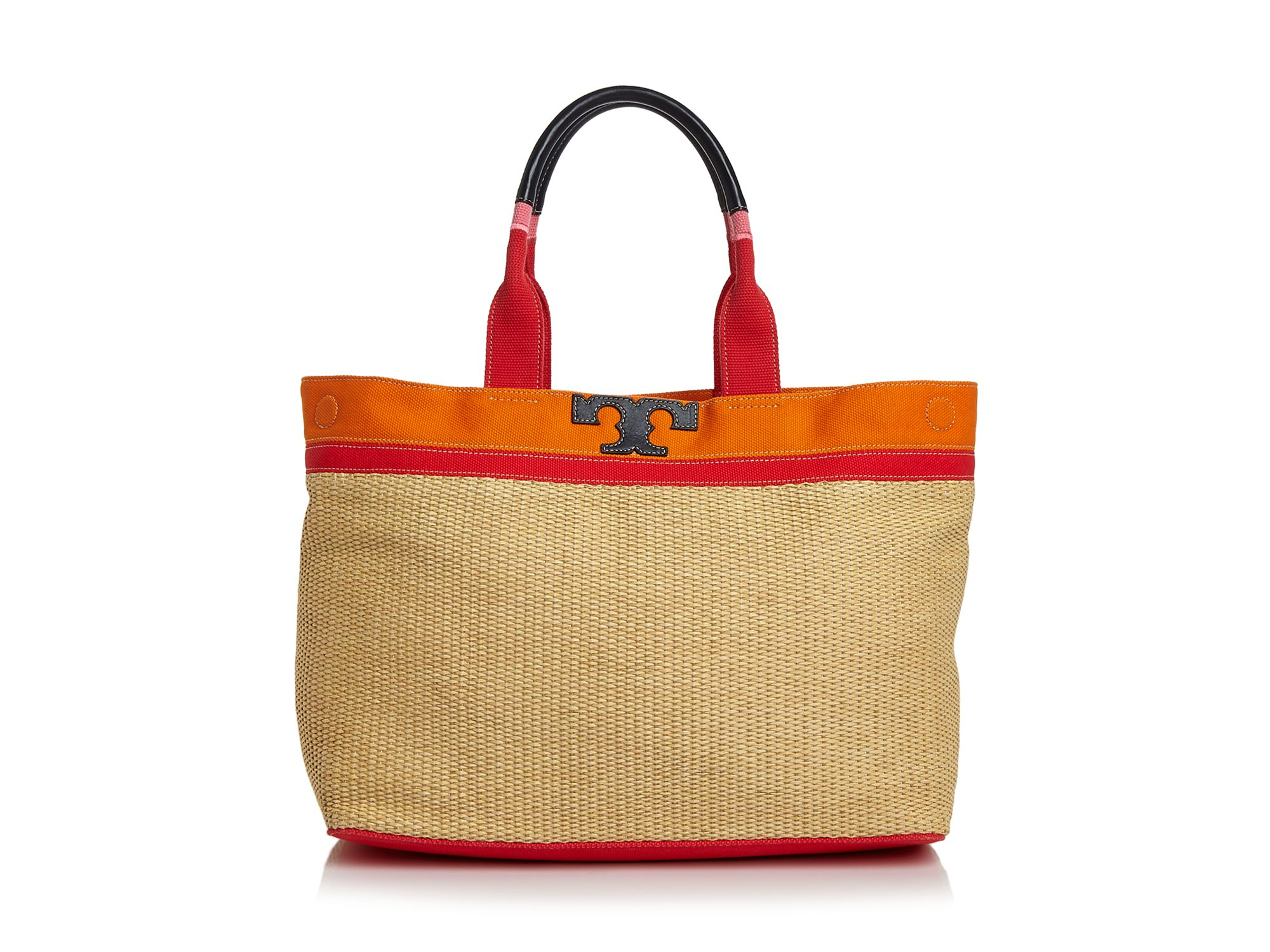 Lyst Tory Burch Serif T Straw Tote In Natural Gallery