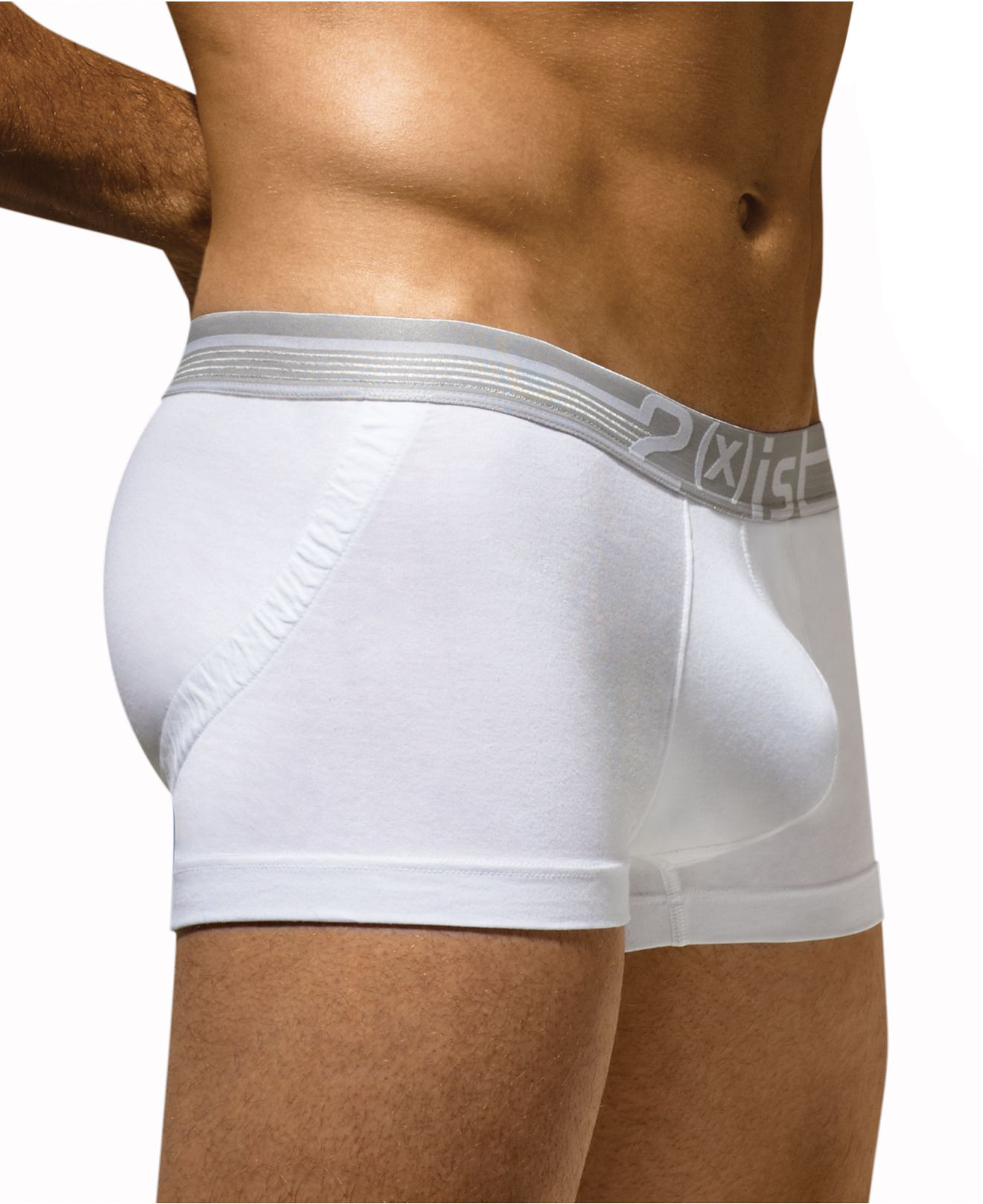 2xist 2(x)ist Men's Underwear, Dual Lifting Tagless Trunk in White for