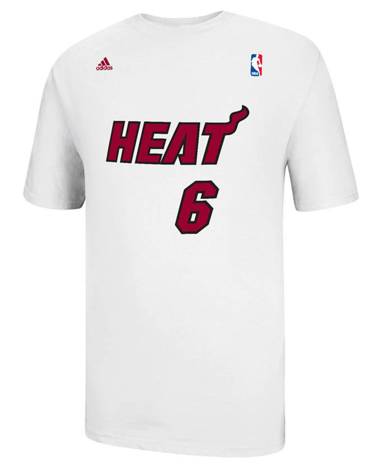 adidas Men's Miami Heat Lebron James Player T-shirt in White for ...