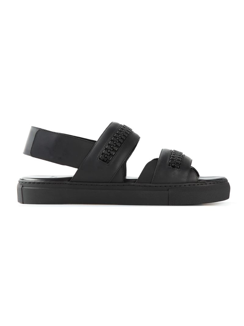 Givenchy Zip Trim Sandals in Black for Men - Lyst