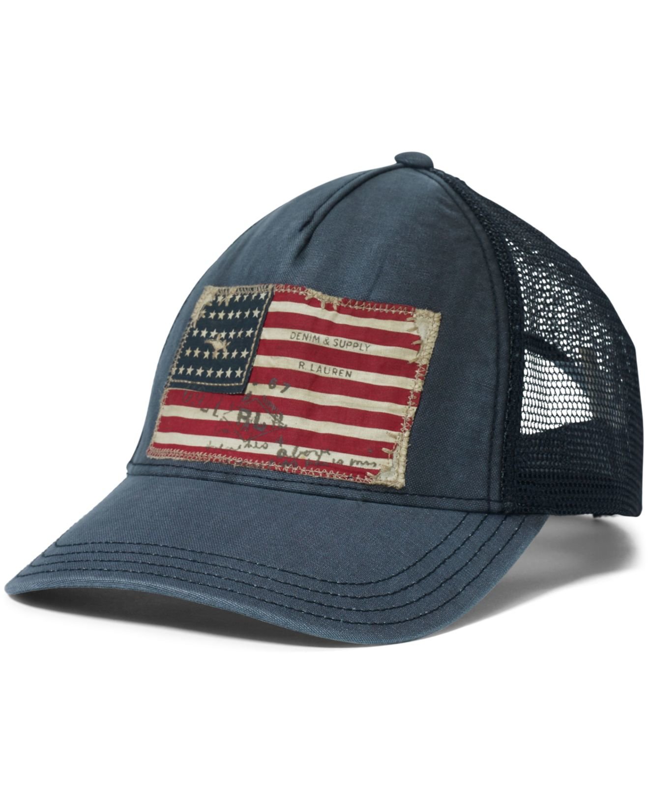 Lyst - Denim & Supply Ralph Lauren Flag Chino Trucker Hat in Blue for Men