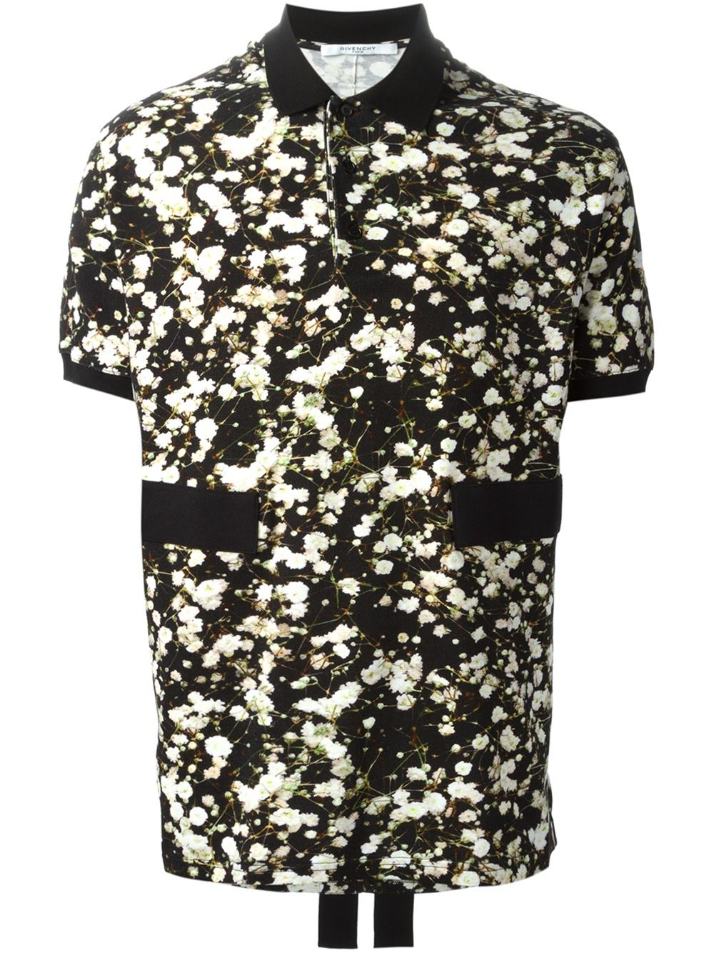 Givenchy Floral-Print Polo Shirt in Black for Men | Lyst
