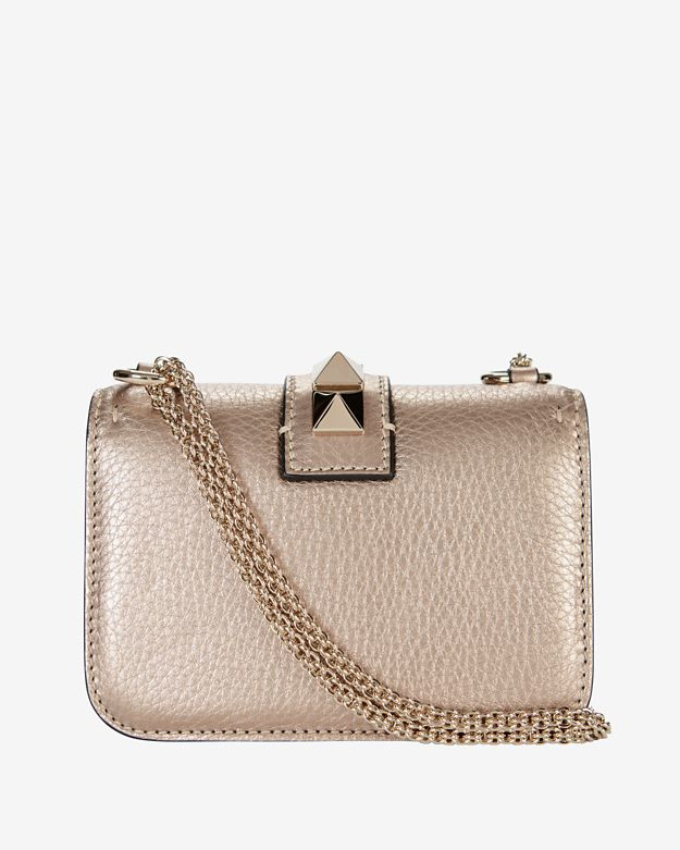 Valentino Mini Rockstud Lock Shoulder Bag: Rose Gold in Pink - Lyst