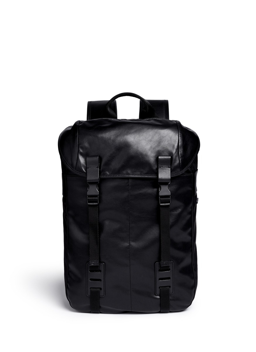 nylon leather backpack
