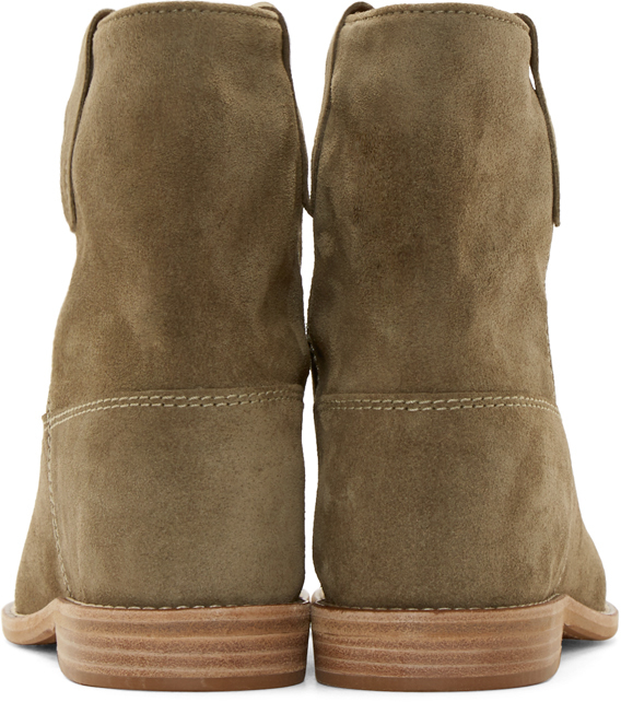 Isabel Marant Olive Suede Crisi Boots in Green - Lyst