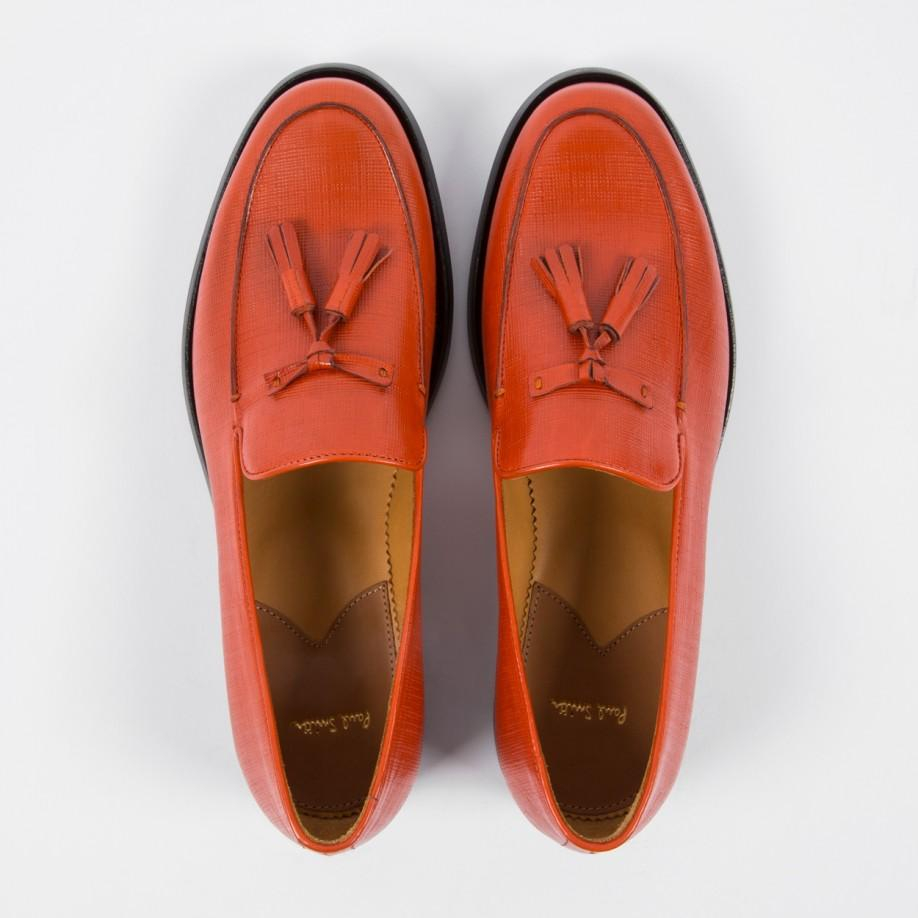 Paul Smith Women's Burnt Orange Saffiano Leather Tasseled 'stevenson' Loafers Lyst