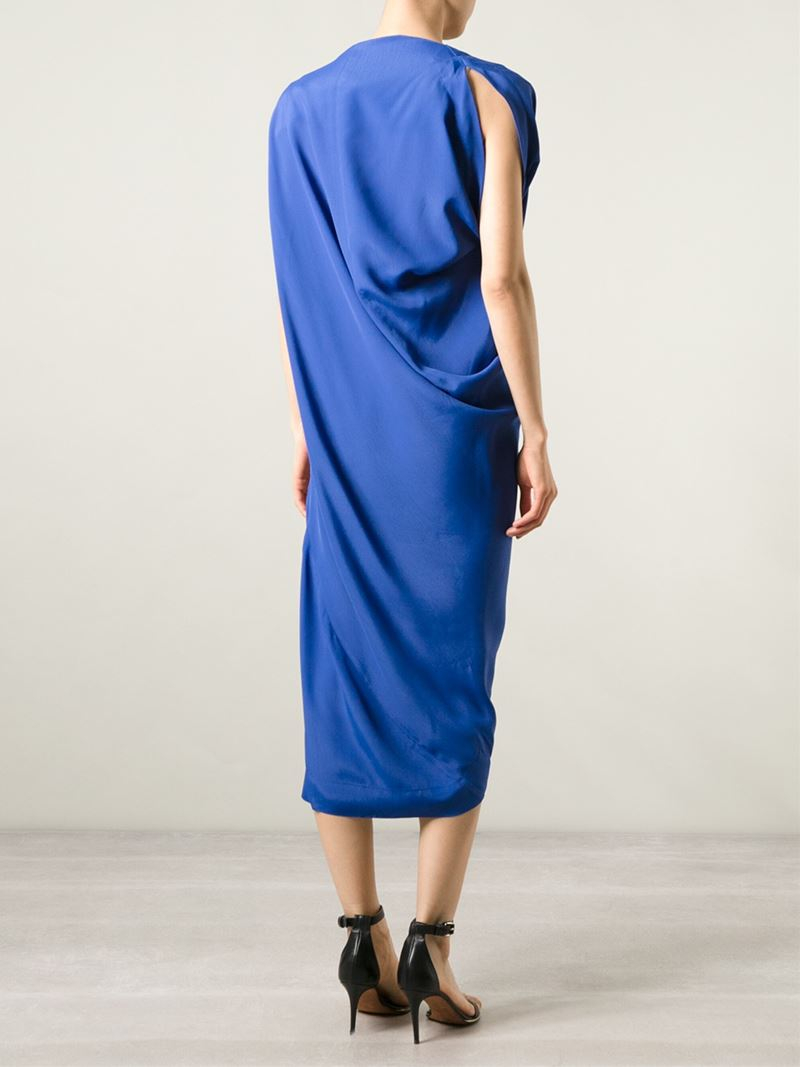Lyst - Vivienne Westwood Anglomania Draped Dress in Blue