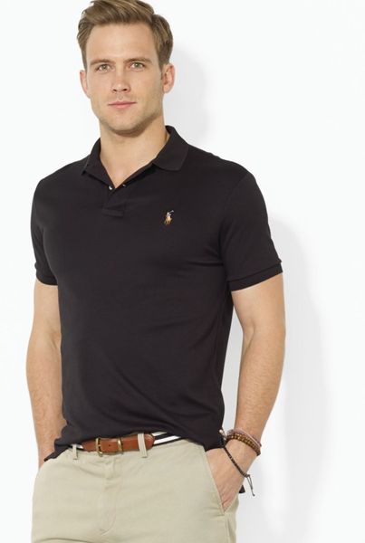 Ralph Lauren | Black Polo Pima Soft Touch Classic Polo Shirt - Regular ...