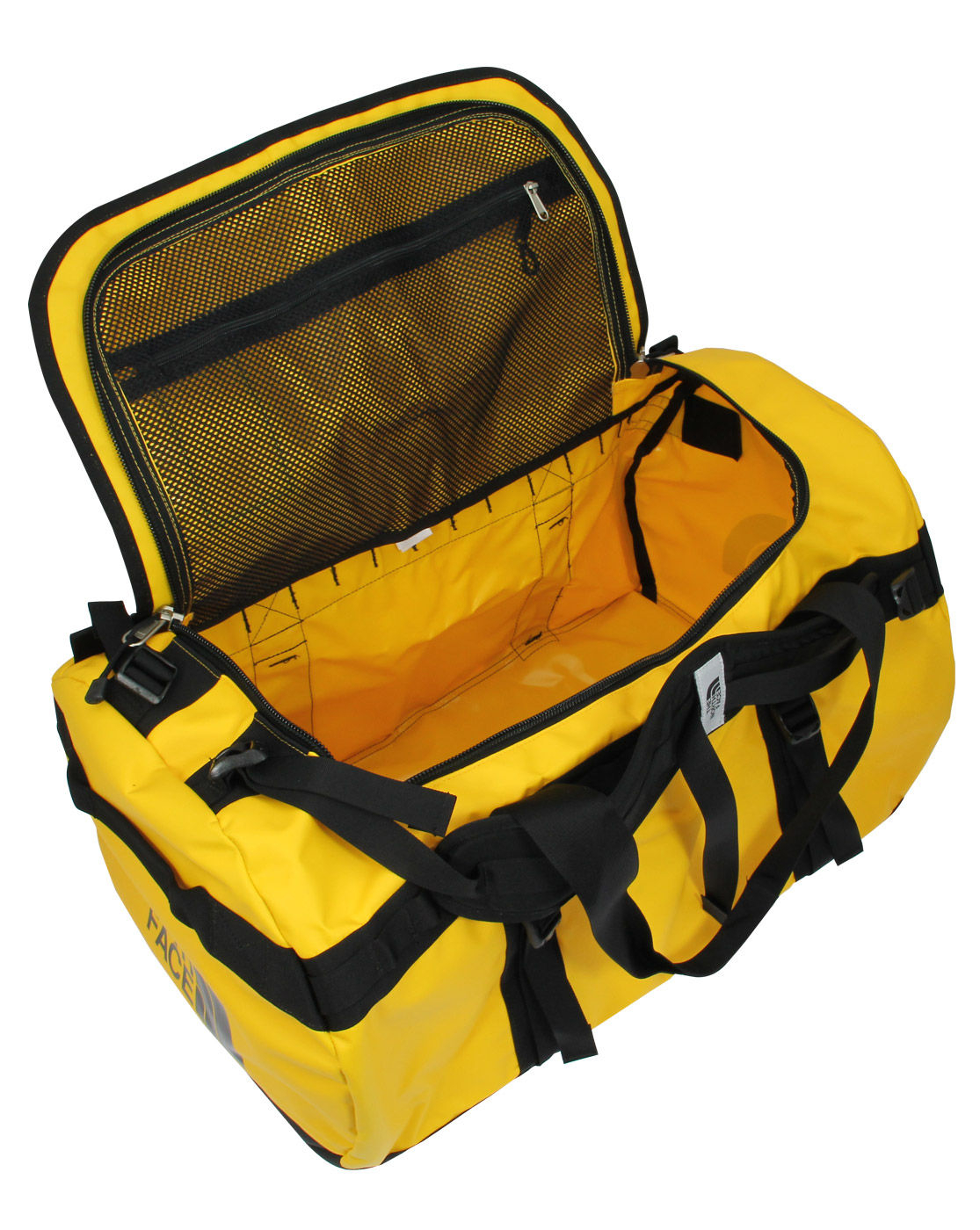 yellow duffel travel bag